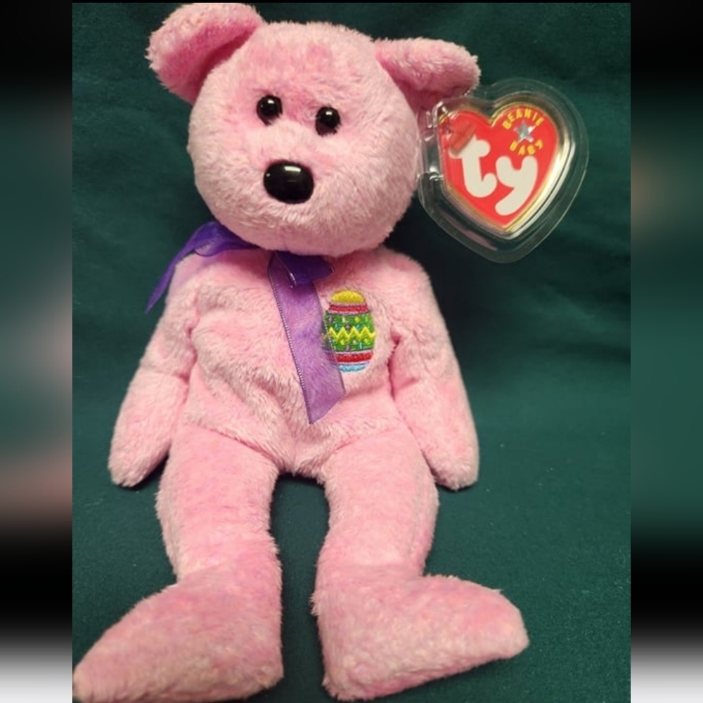 Ty Beanie Babies 2000 Eggs Pink Easter Bear